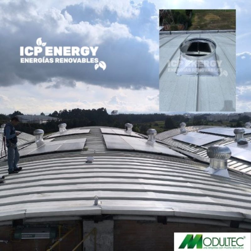 Extractores eólicos instalados por ICP Energy en Ladrillera Santafé